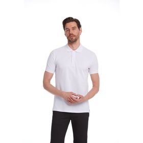Hatemoğlu Regular Fit %100 Pamuk Polo Yaka Beyaz Erkek T-shirt
