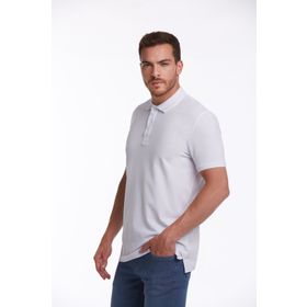 Hatemoğlu Regular Fit %100 Pamuk Polo Yaka Beyaz Erkek T-shirt