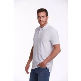 Hatemoğlu Regular Fit %100 Pamuk Polo Yaka Beyaz Erkek T-shirt