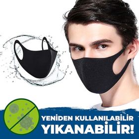 Hatemoğlu Siyah Yıkanabilir Yüz Maskesi