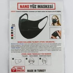 Hatemoğlu Siyah Yıkanabilir Yüz Maskesi