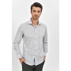 Hatemoğlu Somon Slim Fit Desenli Gömlek