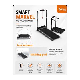 Hattrick Siyah Smart Marvel Tam Katlanabilir Koşu Bandı