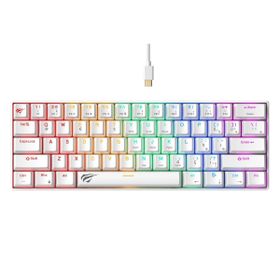 Havit Gamenote KB903L Beyaz RGB %60 TKL Red Switch Kablolu Mekanik Oyuncu Klavyesi