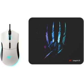 Havit Gamenote MS1037CM Beyaz RGB Optik Kablolu Gaming Mouse + Mouse Pad