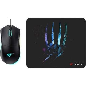 Havit Gamenote MS1037CM Siyah RGB Optik Kablolu Gaming Mouse + Mouse Pad