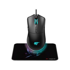 Havit Gamenote MS1037CM Siyah RGB Optik Kablolu Gaming Mouse + Mouse Pad