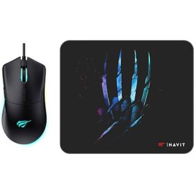 Havit Gamenote MS1037CM Siyah RGB Optik Kablolu Gaming Mouse + Mouse Pad