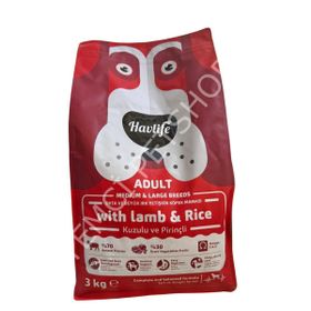 Havlife Kuzulu 3 kg Orta ve Büyük Irk Yetişkin Köpek Maması