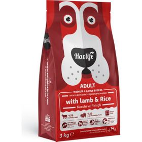 Havlife Kuzulu ve Pirinçli Orta Büyük Irk Yetişkin 3 kg Köpek Maması