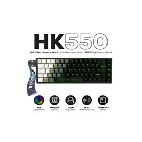 Hawk HK550 RGB %65 TKL Hall Effect Manyetik Switch Kablolu Mekanik Gaming Klavye