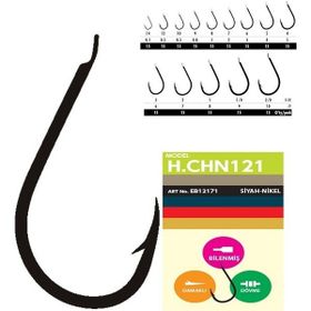 Hayabusa HCHN 121 15'li Paket Black Nikel Kısa Pala Dövme Olta İğnesi