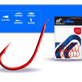 Hayabusa HMRS 172 15'li Paket Kırmızı 1/0 Tırnaklı Yem İğnesi
