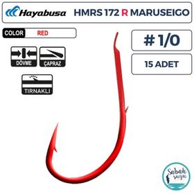 Hayabusa HMRS 172 15'li Paket Kırmızı 1/0 Tırnaklı Yem İğnesi
