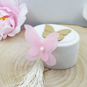 Hayaller Dükkanı 30 Adet Kelebek Konsept Flok Oval Kutu Bebek Şekeri