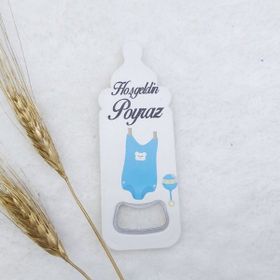 Hayaller Dükkanı 4,5X10,5 cm UV Erkek Bebek Magnetleri Bebek Şekeri 30 Adet Puset Baskılı Biberon Açacak Magnet