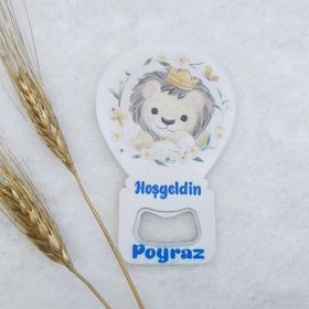 Hayaller Dükkanı Aslan Baskılı Balon 30 Adet 11x7 cm Bebek Açacak Magnet