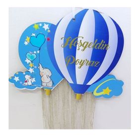 Hayaller Dükkanı Balon Tasarımlı UV Baskılı Ahşap Bebek Kapı Süsü