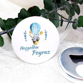 Hayaller Dükkanı Balonlu Ayıcık 15 Adet Metal Yenidoğan Açacak Magnet