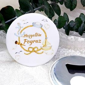 Hayaller Dükkanı Denizci Desenli 15 Adet Erkek Bebek Metal Yenidoğan Açacak Magnet