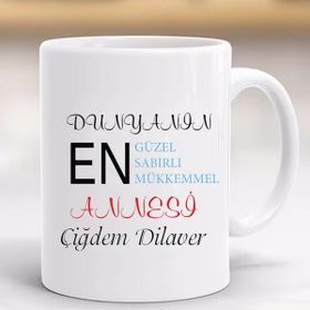 Hayaller Dükkanı Dünyanın En Güzel Annesi Kişiye Özel Kupa Bardak