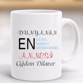 Hayaller Dükkanı Dünyanın En Güzel Annesi Kişiye Özel Kupa Bardak