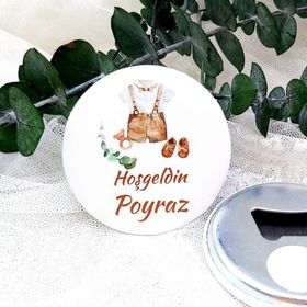 Hayaller Dükkanı Elbise Desenli 15 Adet Erkek Bebek Metal Yenidoğan Açacak Magnet
