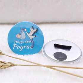 Hayaller Dükkanı Erkek Bebek Şekeri UV Baskılı 30 Adet Mavi Leylek Açacak Magnet