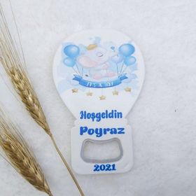 Hayaller Dükkanı Fil Baskılı Balon 30 Adet 11x7 cm Kız Bebek Açacak Magnet