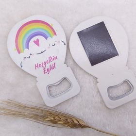 Hayaller Dükkanı Gökkuşağı Baskılı Kız Bebek Balon 30 Adet 11x7 cm Açacak Magnet