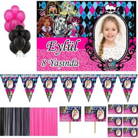 Hayaller Dükkanı HDTS169 Monster High Afişli Kişiye Özel Doğum Günü Parti Seti