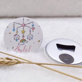 Hayaller Dükkanı Kız Bebek Magnetleri Uv Baskılı 30 Adet Buton Açacak Magnet