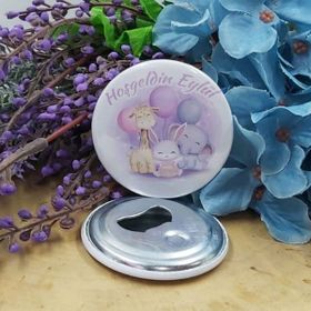 Hayaller Dükkanı Mor Hayvanlar Konsept 15 Adet 58 mm Kız Bebek Metal Açacak Magnet