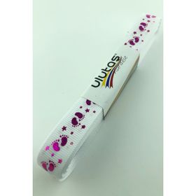 Hayalperest Boncuk 1.5 cm Beyaz Fuşya Bebek Ayağı Figür Baskılı Grogren Kurdele
