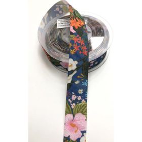 Hayalperest Boncuk 1 mt 2.5 cm Çiçek Desenli Grogren Kurdele
