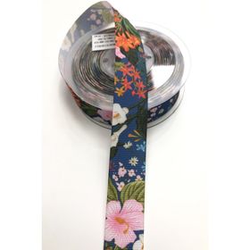 Hayalperest Boncuk 1 mt 2.5 cm Çiçek Desenli Grogren Kurdele