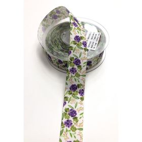 Hayalperest Boncuk 1 mt 2.5 cm Çiçek Desenli Grogren Kurdele