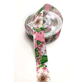 Hayalperest Boncuk 1 mt 2.5 cm Çiçek Desenli Grogren Kurdele