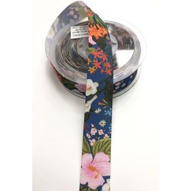 Hayalperest Boncuk 1 mt 2.5 cm Çiçek Desenli Grogren Kurdele