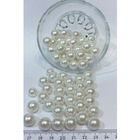 Hayalperest Boncuk 14 mm 50 gr Beyaz Plastik inci Boncuk