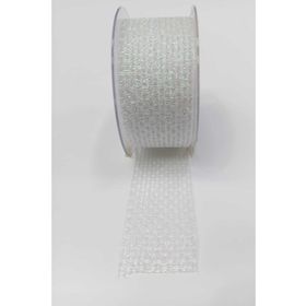 Hayalperest Boncuk 4 cm Beyaz Simli Organze Kurdele
