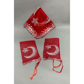 Hayalperest Boncuk Ay Yıldızlı Pullu Damat Örtüsü Seti