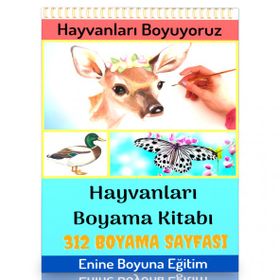 Hayvanları Boyuyoruz Spiralli Boyama Kitabı
