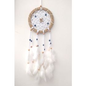 Hd Marketim Nazar Boncuklu Düş Kapanı Dreamcatcher Ev Dekor Kuş Tüyü Duvar Süsü