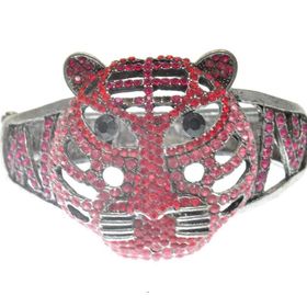 Hdmarketim 5520 Otantik Swarovski Taşlı Kaplan Kelepçe Metal Bileklik