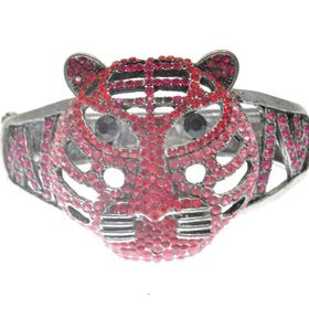Hdmarketim 5520 Otantik Swarovski Taşlı Kaplan Kelepçe Metal Bileklik