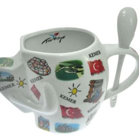 Hdmarketim 5916 Antalya Kemer Temalı El Figürlü Seramik Kupa