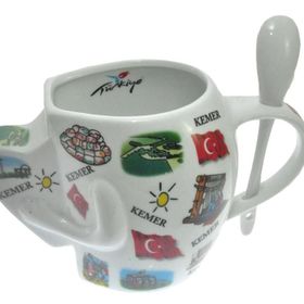 Hdmarketim 5916 Antalya Kemer Temalı El Figürlü Seramik Kupa
