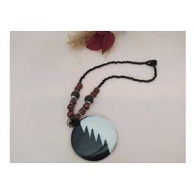 Hdmarketim Doğal Sedef Taşlı Boncuk Kolye Yin Yang Felsefe Kolyesi