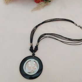 Hdmarketim Doğal Sedef Taşlı Çiçek Tasarım Kolye